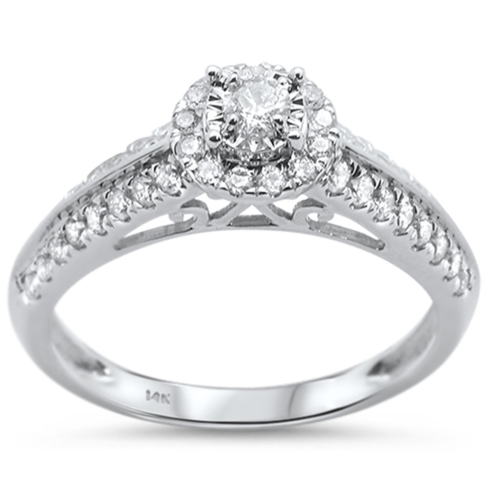 DIAMOND CLOSEOUT!  .51ct 14KT White Gold Diamond Engagement Ring Size 6.5