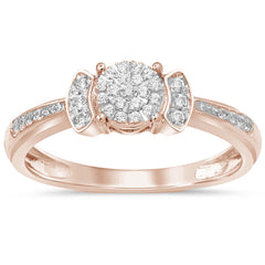 DIAMOND CLOSEOUT! .17ct 14KT Rose Gold Diamond Engagement Ring Size 6.5