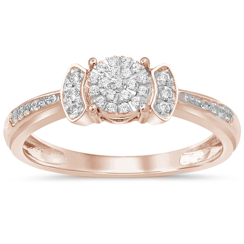 DIAMOND CLOSEOUT! .17ct 14KT Rose Gold Diamond Engagement Ring Size 6.5