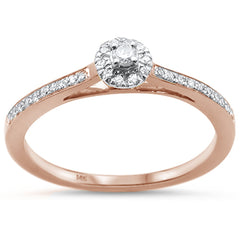 DIAMOND CLOSEOUT! .17ct 14KT Rose Gold Round Promise Diamond Ring Size 6.5