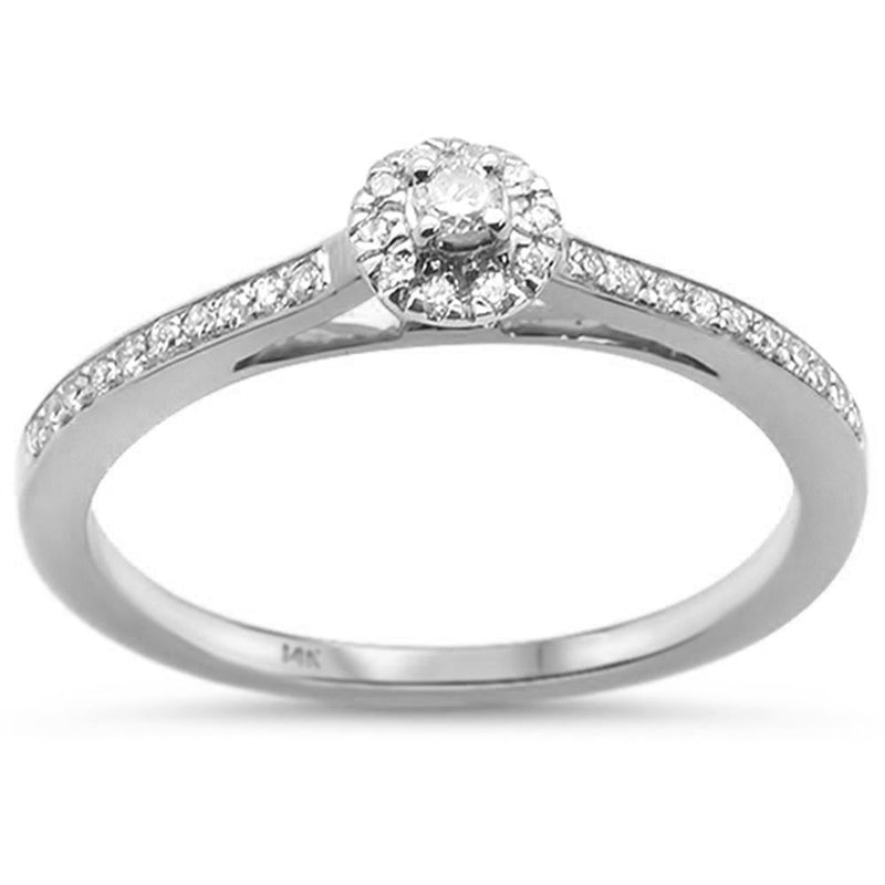 DIAMOND CLOSEOUT! .17ct 14k White Gold Diamond Promise Engagement Wedding Ring Size 6.5