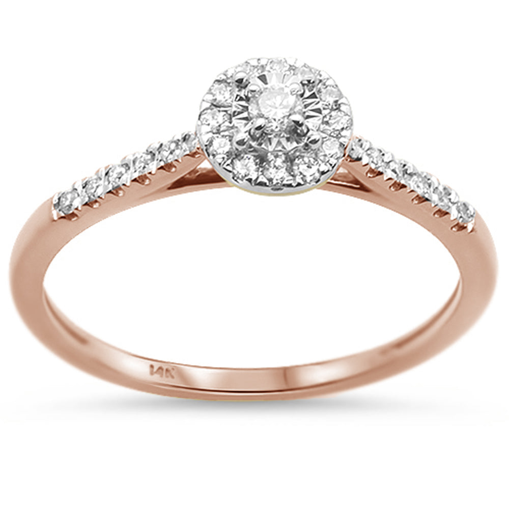 DIAMOND CLOSEOUT! .15cts 14k Rose Gold Diamond Solitaire Engagement Promise Ring Size 6.5
