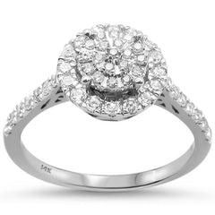 DIAMOND CLOSEOUT!  .54ct 14k White Gold Round Diamond Engagement Ring Size 6.5