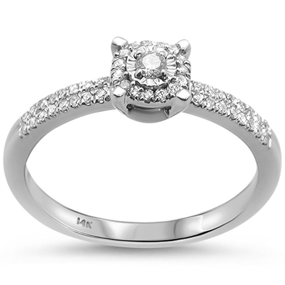 DIAMOND CLOSEOUT! .22cts 14k White gold Diamond Solitaire Engagement Promise Ring Size 6.5