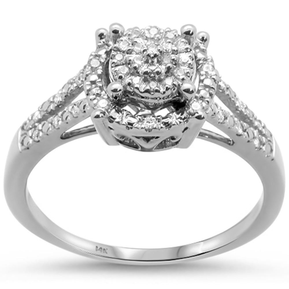 DIAMOND CLOSEOUT! .13cts 14k White gold Diamond Solitaire Engagement Ring Size 6.5