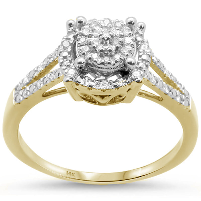 DIAMOND CLOSEOUT!  .13ct 14KT Two Tone Gold Diamond Engagement Ring Ring Size 6.5