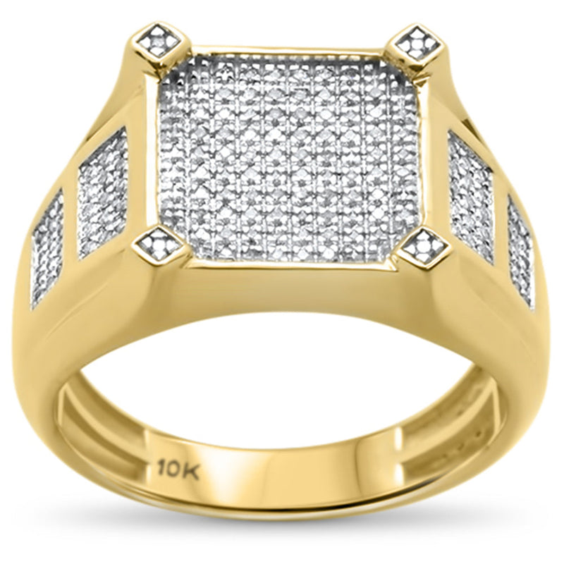 DIAMOND CLOSEOUT! .36ct 10k Yellow Gold Men's Diamond Mirco Pave Band Ring Size 10