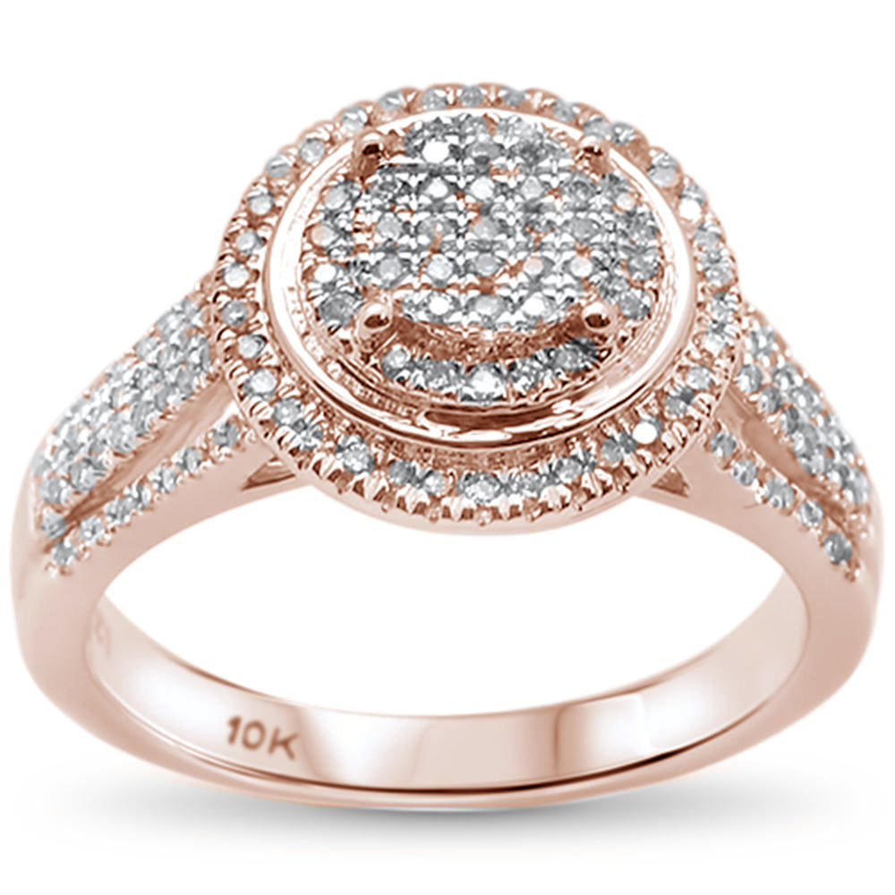 DIAMOND CLOSEOUT!  .37cts 10k Rose Gold Round Diamond Engagement Ring Size 6.5