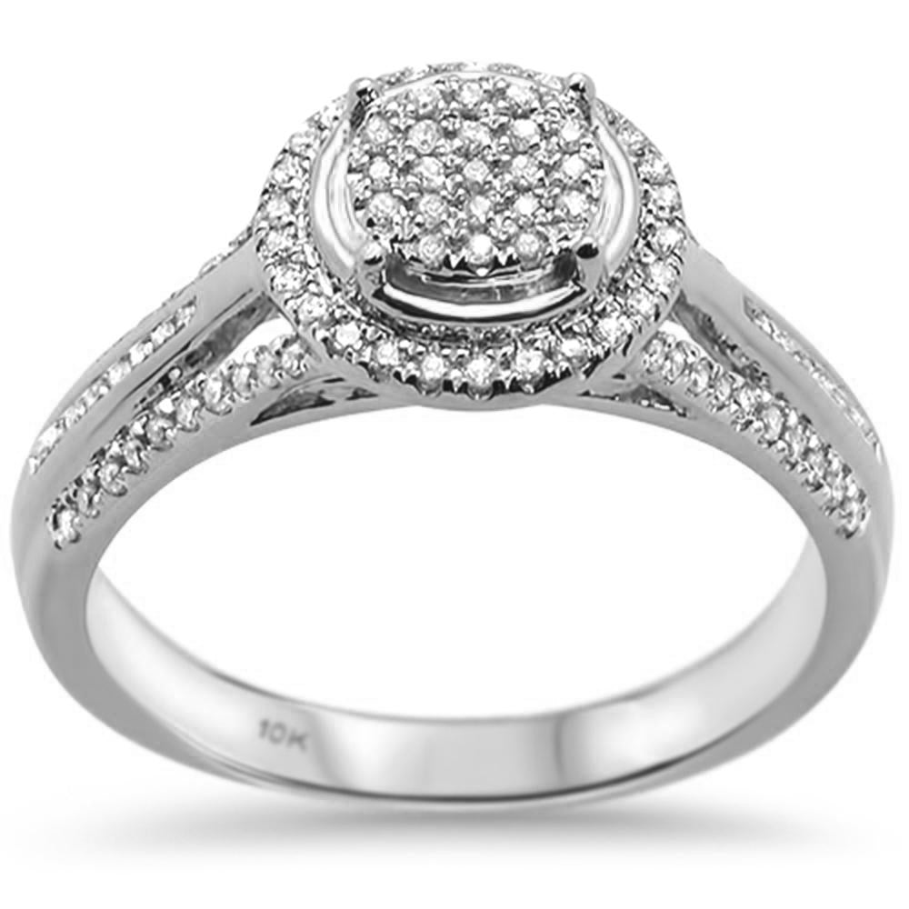 DIAMOND CLOSEOUT!  .24ct 10K White Gold Round Diamond Solitaire Ring Size 6.5