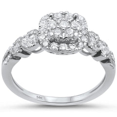 SPECIAL!.62ct 14k White gold Square Shaped Diamond Engagement Ring Size 6.5