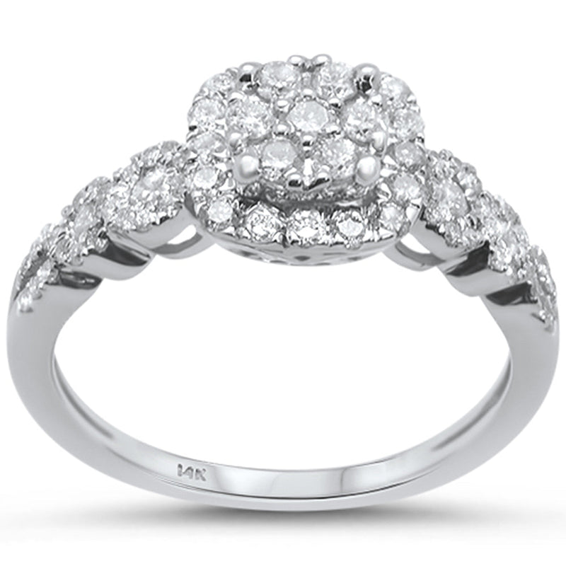 SPECIAL!.62ct 14k White gold Square Shaped Diamond Engagement Ring Size 6.5