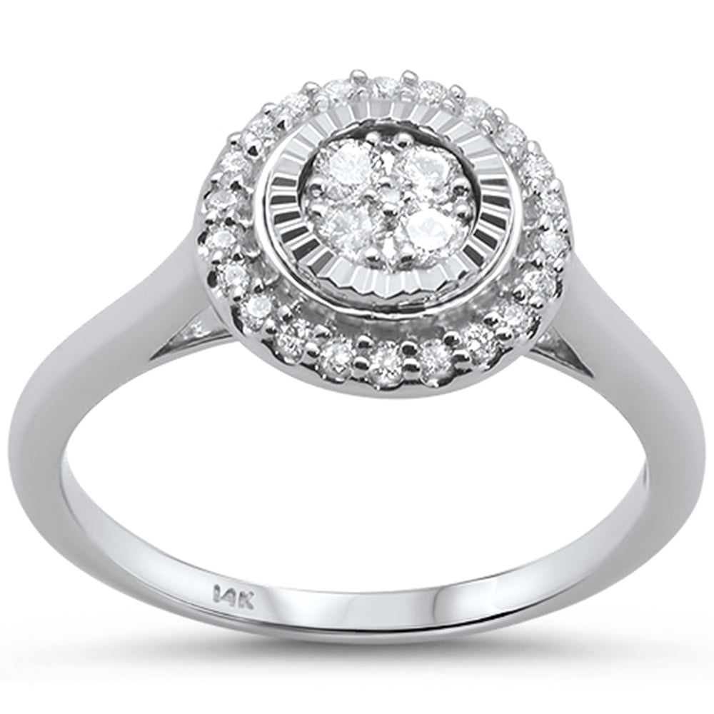 DIAMOND CLOSEOUT! .23cts 14k White gold Round Diamond Engagement Ring Size 6.5
