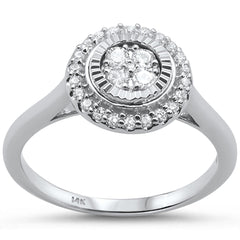 DIAMOND CLOSEOUT! .23cts 14k White gold Round Diamond Engagement Ring Size 6.5