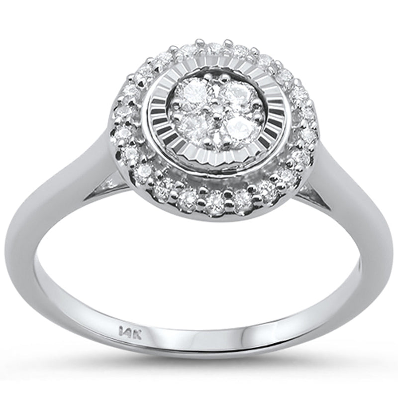 DIAMOND CLOSEOUT! .23cts 14k White gold Round Diamond Engagement Ring Size 6.5