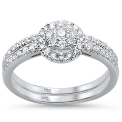 DIAMOND CLOSEOUT!  .55cts 14k White gold Round Diamond Engagement Ring Bridal Set Size 6.5