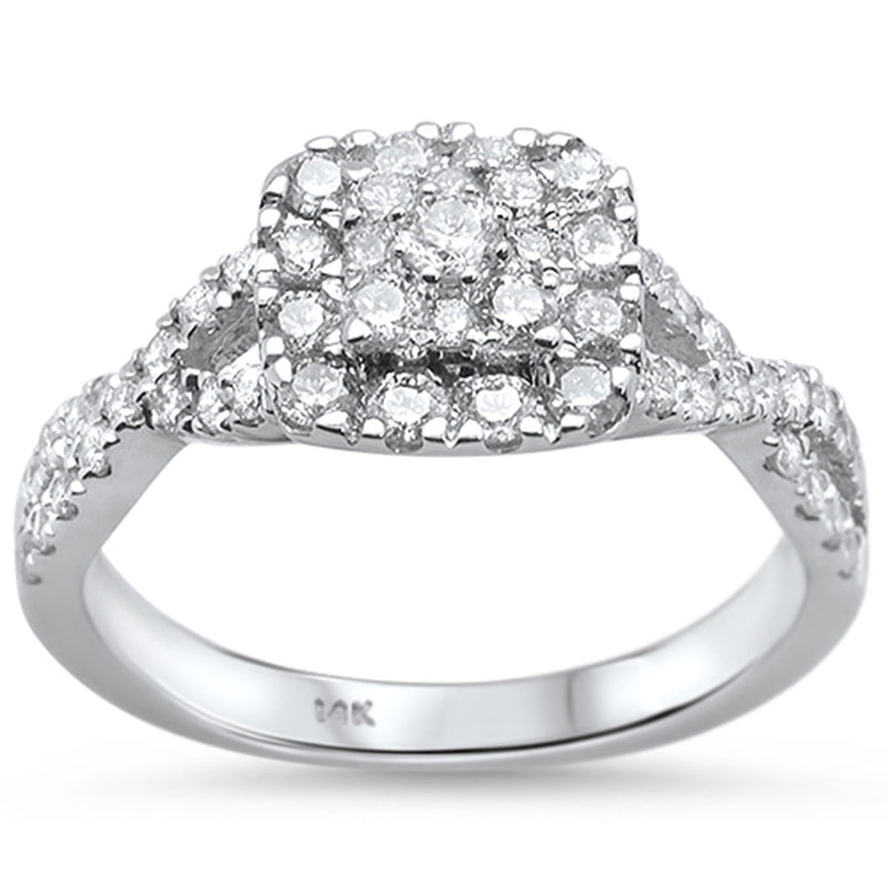 DIAMOND CLOSEOUT!  .74cts 14k White gold Diamond Solitaire Engagement Promise Ring Size 6.5