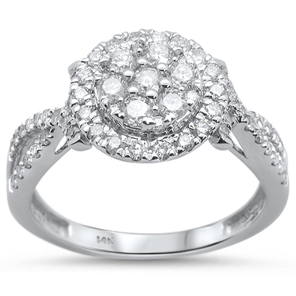 DIAMOND CLOSEOUT! .79cts 14k White gold Round Diamond Engagement Ring Size 6.5