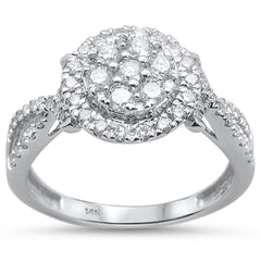 DIAMOND CLOSEOUT! .79cts 14k White gold Round Diamond Engagement Ring Size 6.5