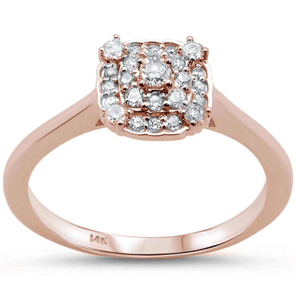 DIAMOND CLOSEOUT!  .24cts 14k Rose Gold Diamond Solitaire Engagement Promise Ring Size 6.5