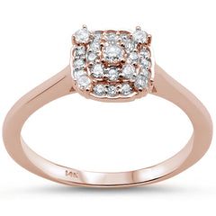 DIAMOND CLOSEOUT!  .24cts 14k Rose Gold Diamond Solitaire Engagement Promise Ring Size 6.5