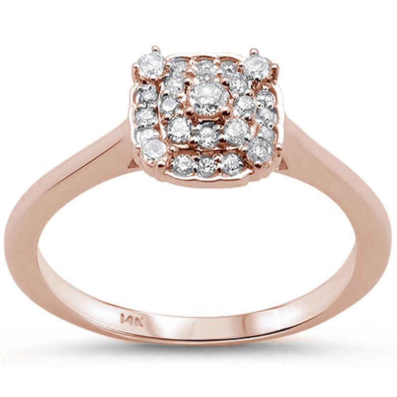 DIAMOND CLOSEOUT!  .24cts 14k Rose Gold Diamond Solitaire Engagement Promise Ring Size 6.5