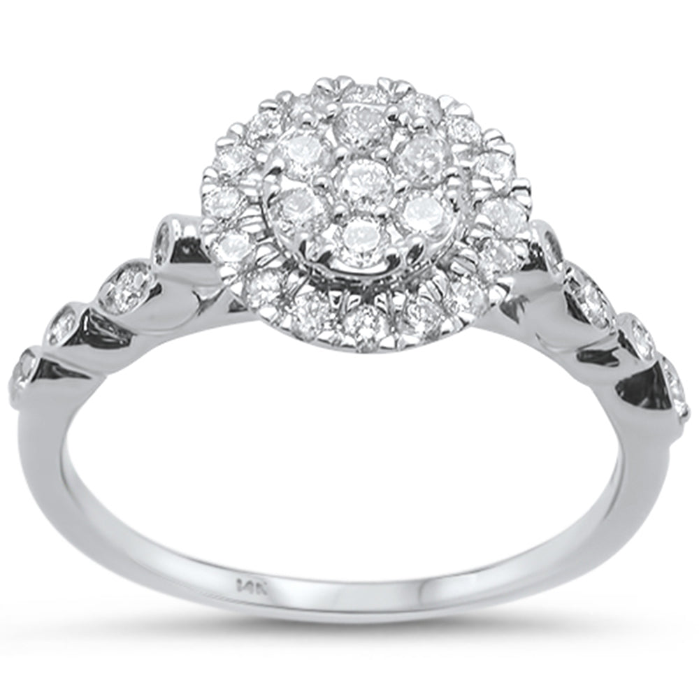 DIAMOND CLOSEOUT! .48cts 14k White gold Round Diamond Engagement Ring Size 6.5