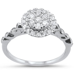 DIAMOND CLOSEOUT! .48cts 14k White gold Round Diamond Engagement Ring Size 6.5