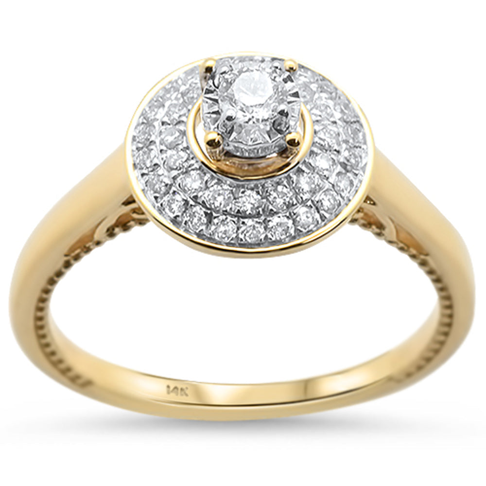 DIAMOND CLOSEOUT! .28cts 14k Yellow Gold Diamond Solitaire Engagement Promise Ring Size 6.5