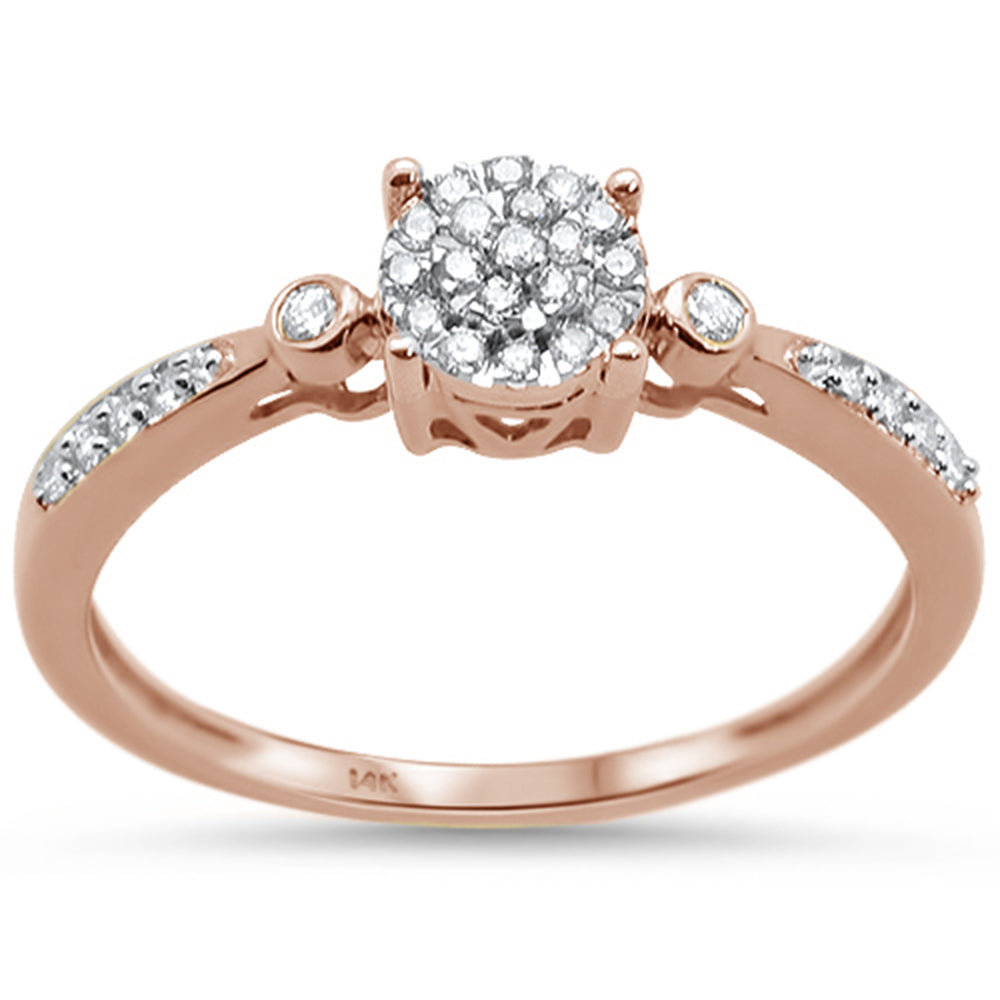 DIAMOND CLOSEOUT! .14cts 14k Rose Gold Diamond Solitaire Engagement Promise Ring Size 6.5