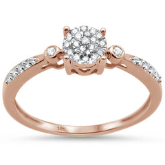 DIAMOND CLOSEOUT! .14cts 14k Rose Gold Diamond Solitaire Engagement Promise Ring Size 6.5