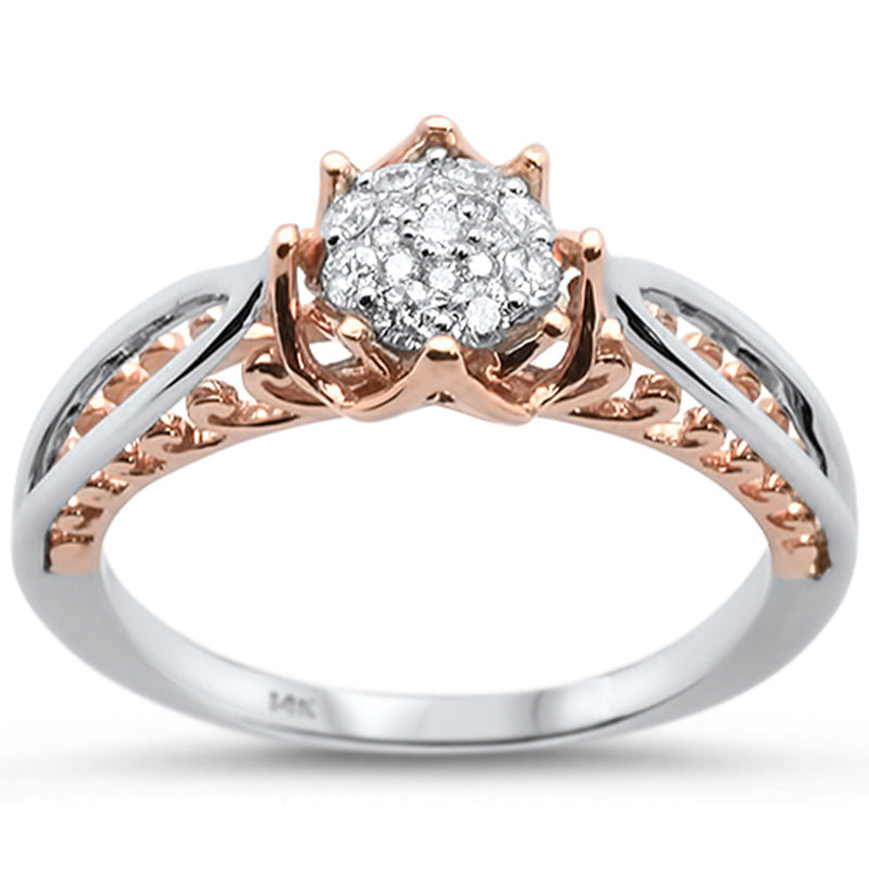 DIAMOND CLOSEOUT! .21ct 14k Two Tone Diamond Engagement Ring Size 6.5
