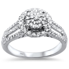 DIAMOND CLOSEOUT! .54ct 14k White Gold Round Diamond Engagement Wedding Ring Size 6.5