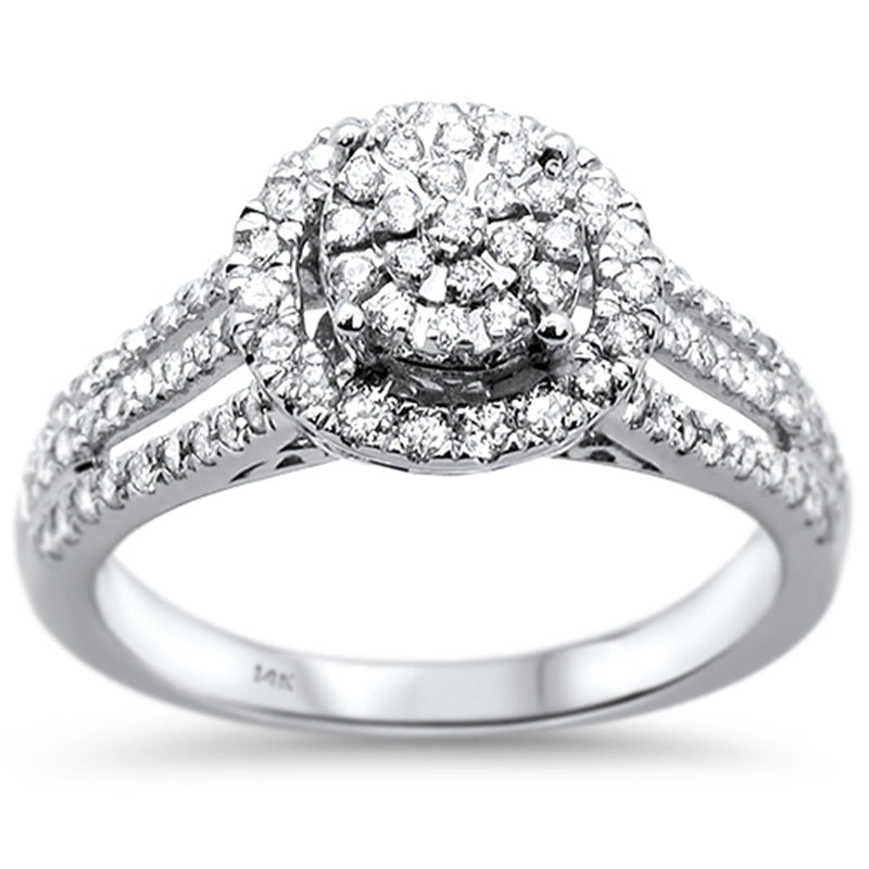 DIAMOND CLOSEOUT! .54ct 14k White Gold Round Diamond Engagement Wedding Ring Size 6.5