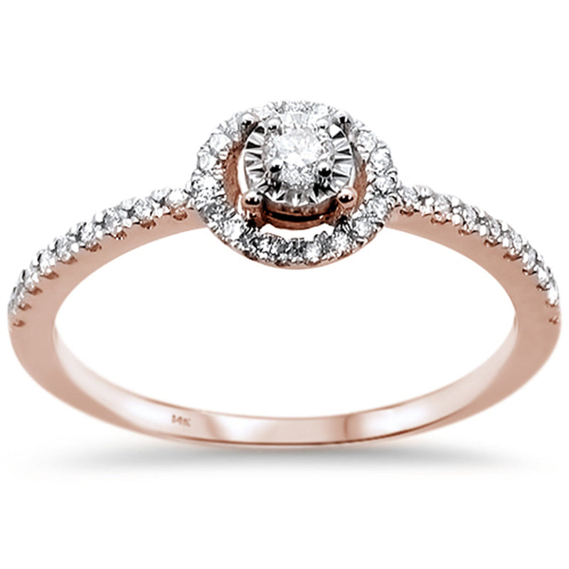 DIAMOND CLOSEOUT! .34ct 14k Rose Gold Diamond Round Promise Engagement Wedding Ring Size 6.5