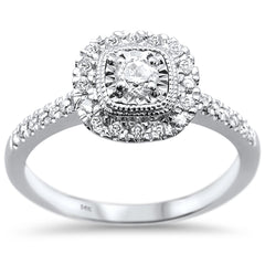 DIAMOND CLOSEOUT! .39ct 14k White Gold Square Diamond Engagement Wedding Ring Size 6.5