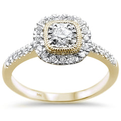 DIAMOND CLOSEOUT! .41ct 14k Yellow Gold Square Shape Diamond Engagement Wedding Ring Size 6.5