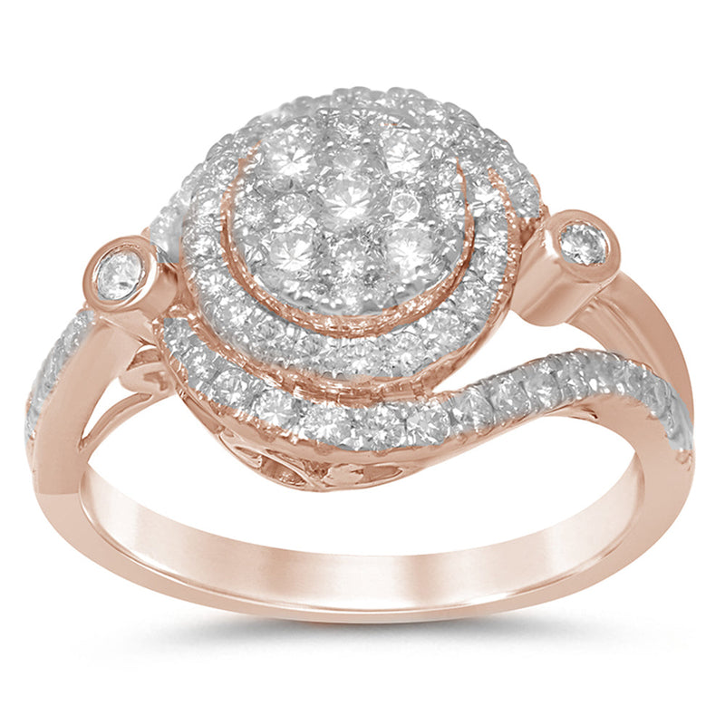 DIAMOND CLOSEOUT! .97ct 10kt Rose Gold Round Diamond Engagement Wedding Ring Size 6.5