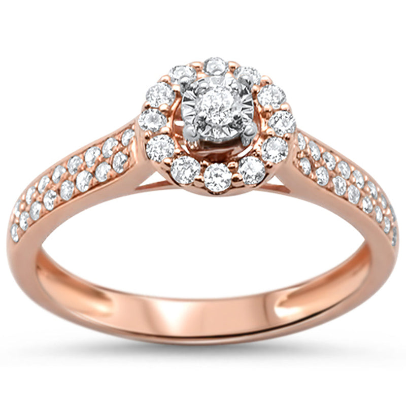 DIAMOND CLOSEOUT! .38ct 14k Rose Gold Round Diamond Engagement Ring Size 6.5