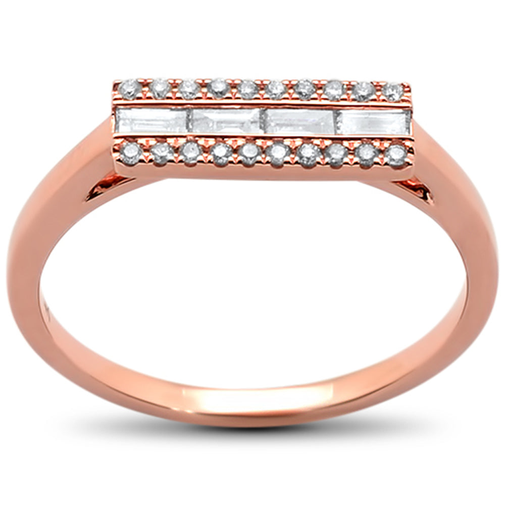 DIAMOND CLOSEOUT!  .17cts 14k Rose Gold Modern Trendy Natural Diamond Ring 6.5