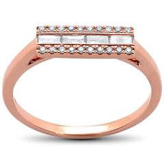 DIAMOND CLOSEOUT!  .17cts 14k Rose Gold Modern Trendy Natural Diamond Ring 6.5