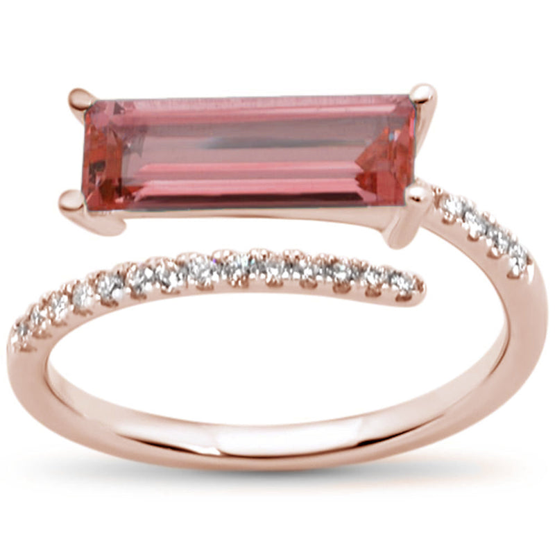GEMSTONE CLOSEOUT! 2.14cts 14k Natural Garnet Wrap Around Rose Gold Diamond Ring Size 6.5