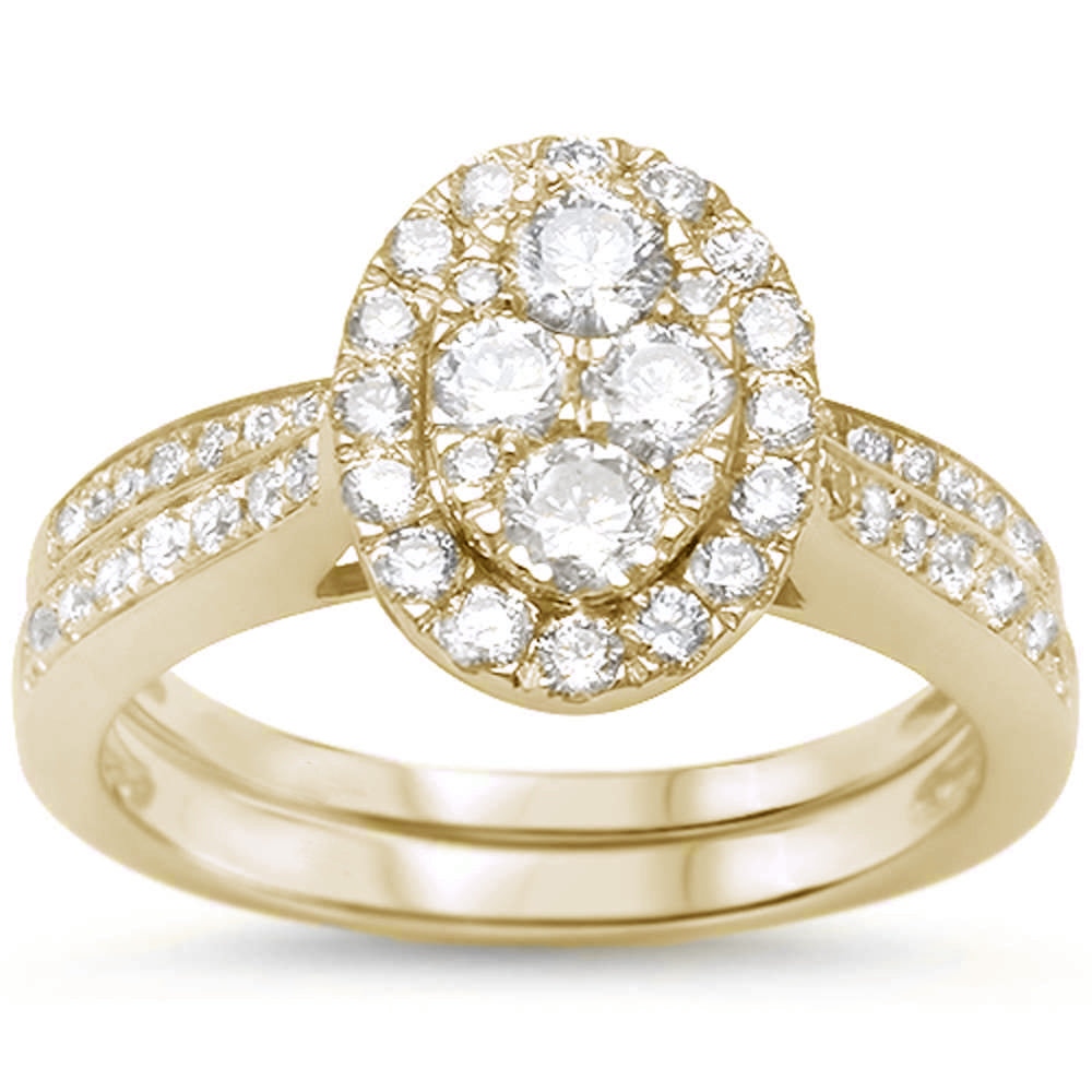 DIAMOND CLOSEOUT! 1.05ct 10k Yellow Gold Diamond Engagement Wedding Ring Bridal Set Size 6.5