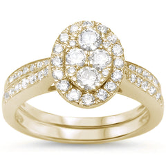 DIAMOND CLOSEOUT! 1.05ct 10k Yellow Gold Diamond Engagement Wedding Ring Bridal Set Size 6.5