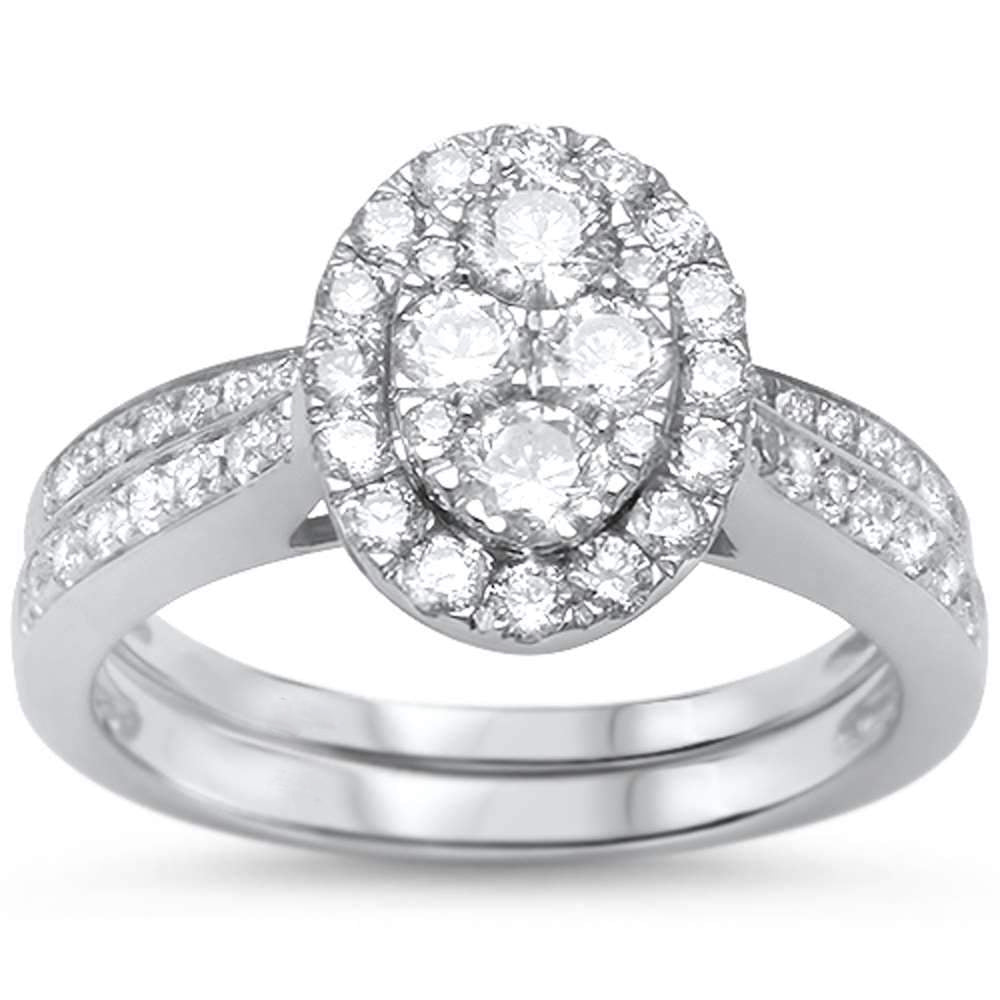 DIAMOND CLOSEOUT!  1.03ct 10k White Gold Diamond Engagement Wedding Ring Bridal Set Size 6.5