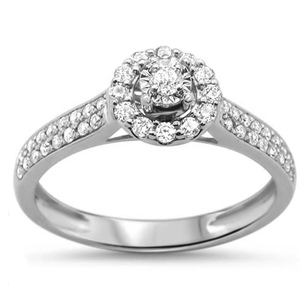 DIAMOND CLOSEOUT! .38ct 14K White Gold Round Diamond Engagement Ring Size 6.5
