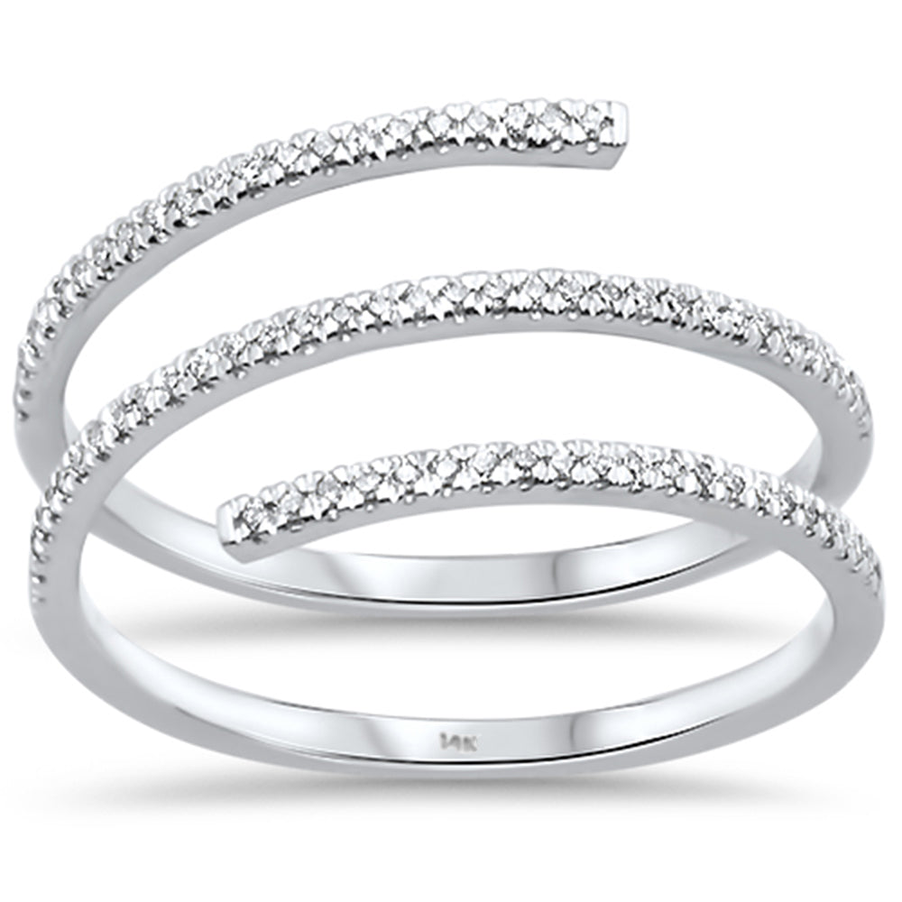DIAMOND CLOSEOUT! .13ct 14kt White Gold Diamond Wraparound Trendy Ring Size 6.5