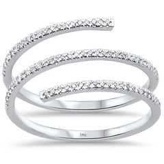 DIAMOND CLOSEOUT! .13ct 14kt White Gold Diamond Wraparound Trendy Ring Size 6.5