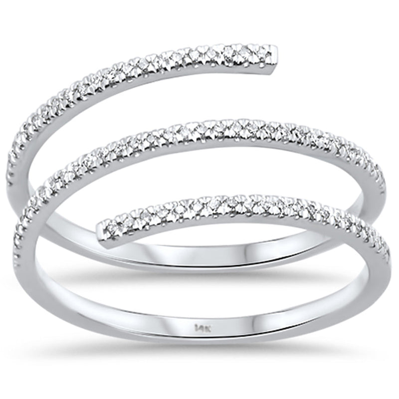 DIAMOND CLOSEOUT! .13ct 14kt White Gold Diamond Wraparound Trendy Ring Size 6.5