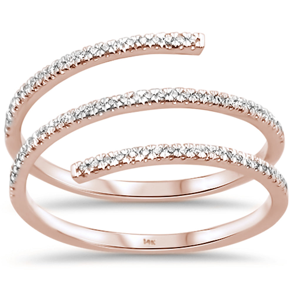 DIAMOND CLOSEOUT! .22ct 14kt Rose Gold Wraparound Trendy Diamond Ring Size 6.5