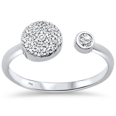 DIAMOND CLOSEOUT! .12ct 14kt White Gold Trendy Open Diamond Ring Size 6.5